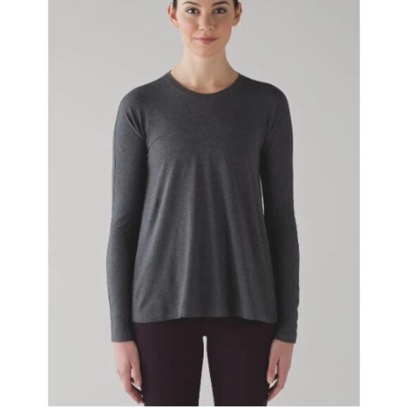 LULULEMON Acadia Long Sleeve Heathered Pitch Grey Gray Women's Size 4 - Picture 1 of 9